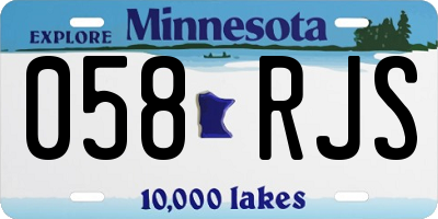 MN license plate 058RJS