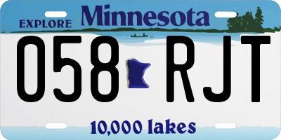 MN license plate 058RJT