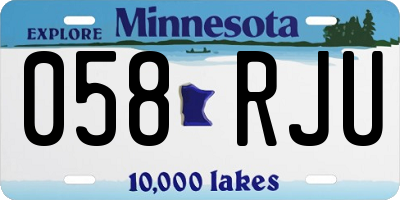 MN license plate 058RJU