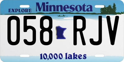 MN license plate 058RJV