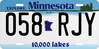 MN license plate 058RJY