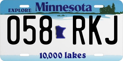 MN license plate 058RKJ