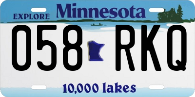 MN license plate 058RKQ