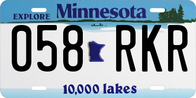 MN license plate 058RKR