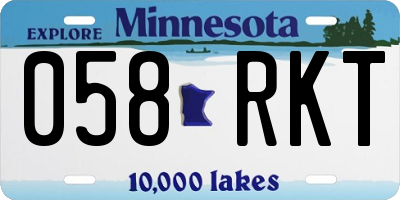 MN license plate 058RKT