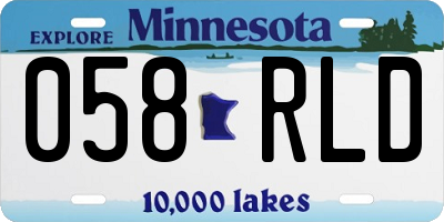 MN license plate 058RLD