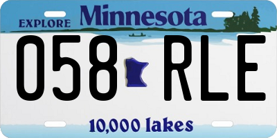MN license plate 058RLE
