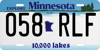 MN license plate 058RLF