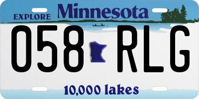 MN license plate 058RLG