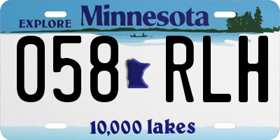 MN license plate 058RLH