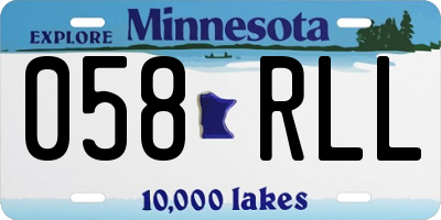 MN license plate 058RLL