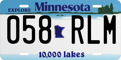 MN license plate 058RLM