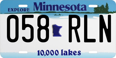 MN license plate 058RLN