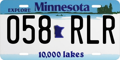 MN license plate 058RLR