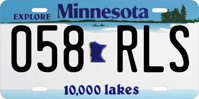 MN license plate 058RLS