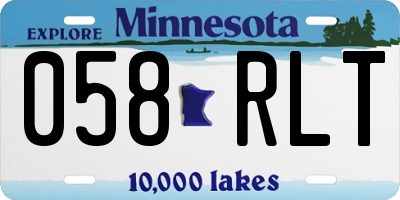 MN license plate 058RLT