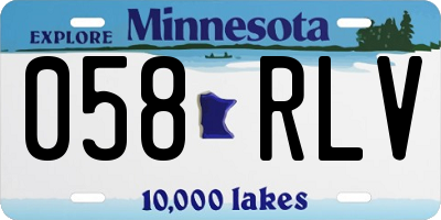 MN license plate 058RLV