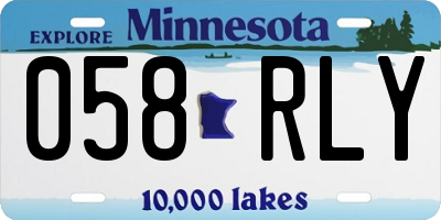MN license plate 058RLY