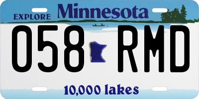 MN license plate 058RMD