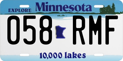 MN license plate 058RMF