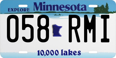 MN license plate 058RMI