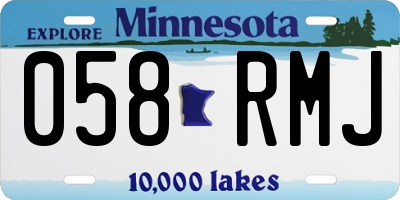 MN license plate 058RMJ