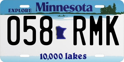 MN license plate 058RMK