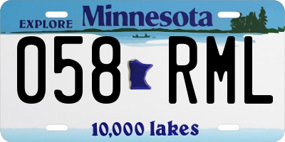 MN license plate 058RML
