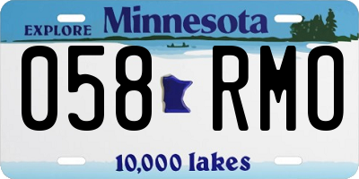 MN license plate 058RMO