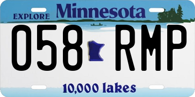 MN license plate 058RMP