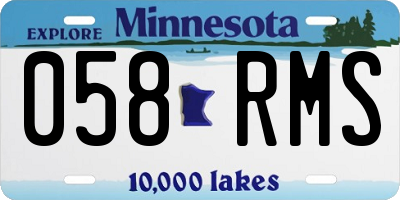 MN license plate 058RMS