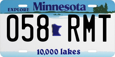 MN license plate 058RMT