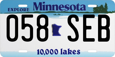 MN license plate 058SEB