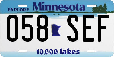 MN license plate 058SEF