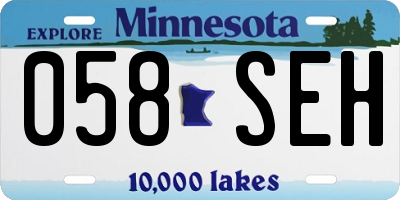 MN license plate 058SEH