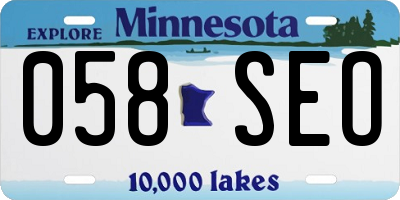 MN license plate 058SEO