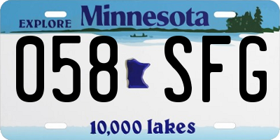 MN license plate 058SFG