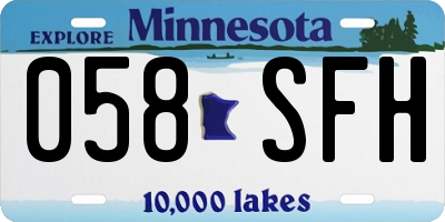 MN license plate 058SFH