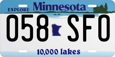 MN license plate 058SFO