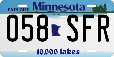 MN license plate 058SFR