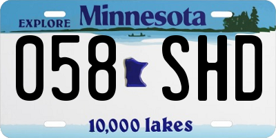 MN license plate 058SHD