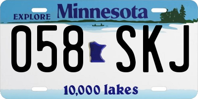 MN license plate 058SKJ