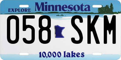 MN license plate 058SKM