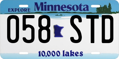 MN license plate 058STD