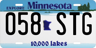 MN license plate 058STG