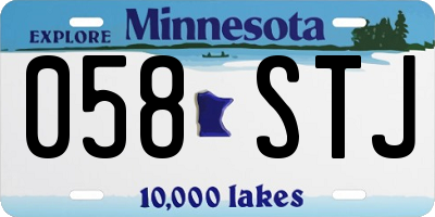 MN license plate 058STJ