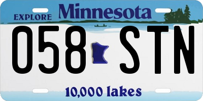 MN license plate 058STN