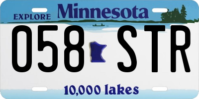 MN license plate 058STR