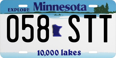MN license plate 058STT