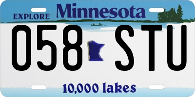 MN license plate 058STU